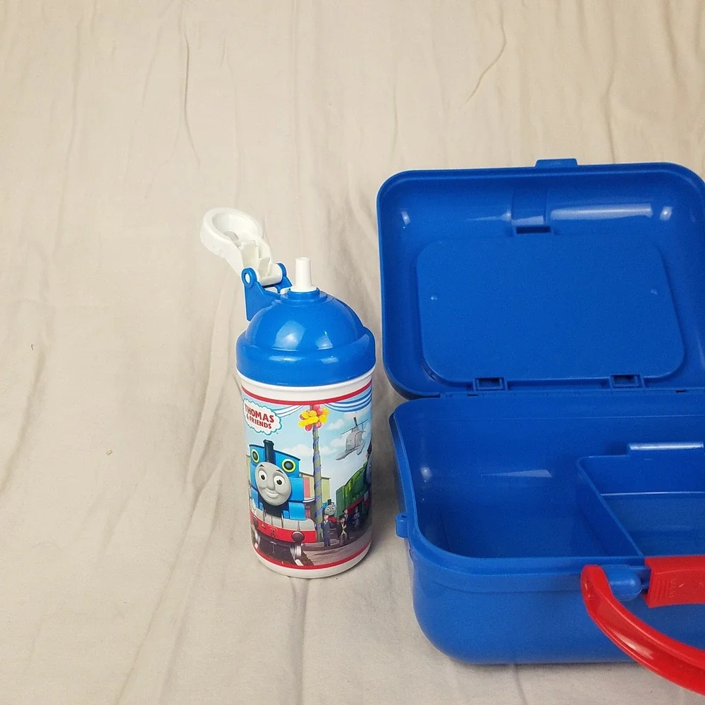 Thomas Train & Friends Lunch Box Kids Blue Like New thermos food stay Pecoware